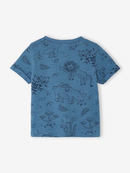 Baby T-Shirt mit Dschungelprint Oeko-Tex - blau+wollweiß - 3