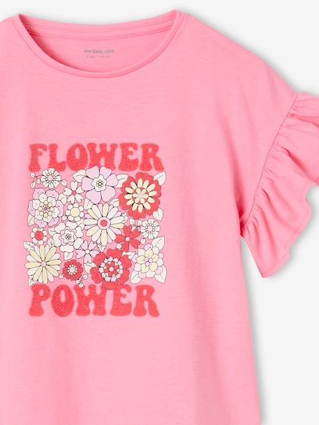 Mädchen T-Shirt FLOWER POWER Oeko-Tex - bonbon rosa - 3