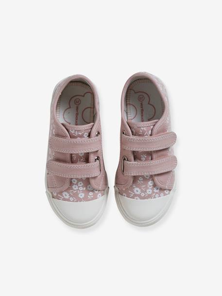 Mädchen Stoff-Sneakers mit Klett und Anziehtrick - rosa bedruckt - 4