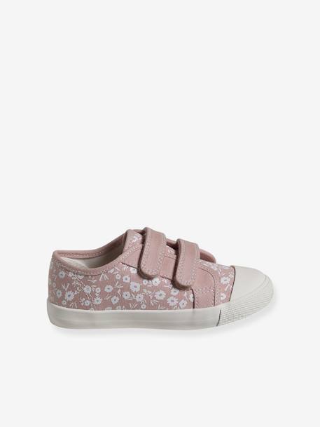 Mädchen Stoff-Sneakers mit Klett und Anziehtrick - rosa bedruckt - 2