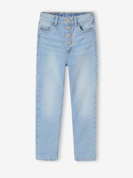 Mädchen Mom-Fit-Jeans, WATERLESS Hüftweite SLIM - blau+blue stone+double stone - 11
