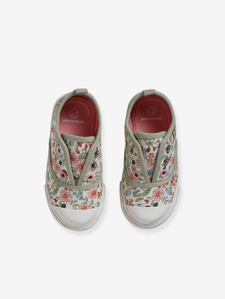 Baby Stoff-Sneakers mit Gummizug - weiß bedruckt - 4