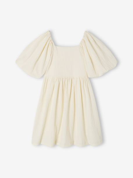 Festliches Mädchen Kleid mit Reliefstruktur Oeko-Tex - salbeigrün+vanille - 6