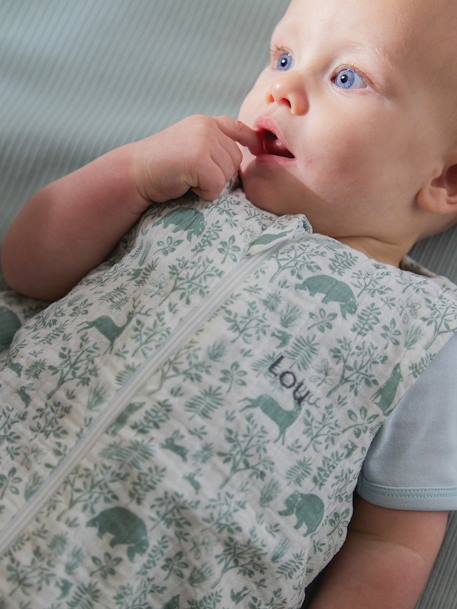 Baby Sommerschlafsack WALDSPAZIERGANG personalisierbar Oeko-Tex - grün bedruckt - 4