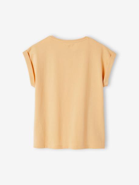 Mädchen T-Shirt, Blumen-Schriftzug Oeko-Tex - hellgelb+himmelblau+wollweiß/bonjour - 2