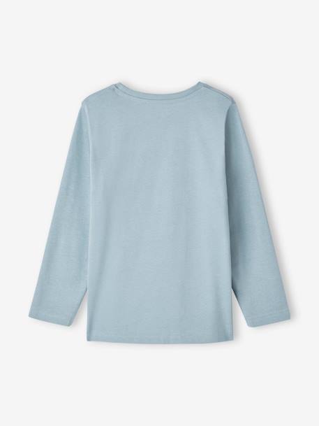 Jungen Shirt mit Print, Recycling-Baumwolle - grau meliert+himmelblau - 5