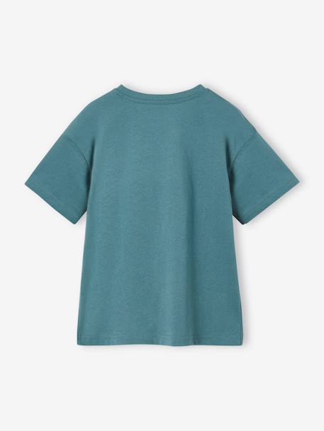 Jungen T-Shirt mit Fotoprint, Recycling-Baumwolle - aqua+koralle+wollweiß - 2