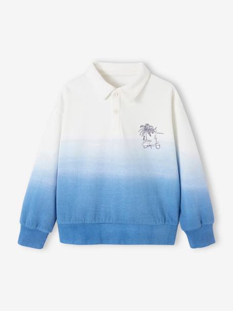 Jungen Sweatshirt mit Polokragen - azurblau - 2