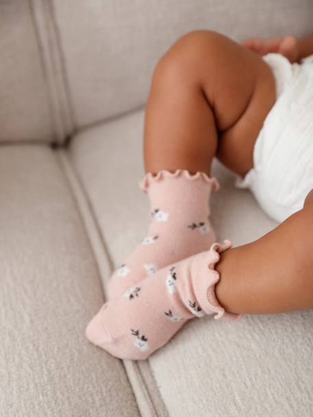 3er-Pack Mädchen Baby Socken Oeko-Tex - pudrig rosa - 3