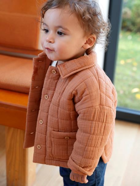 Leichte Baby Jacke mit Recycling-Polyester - rost - 6