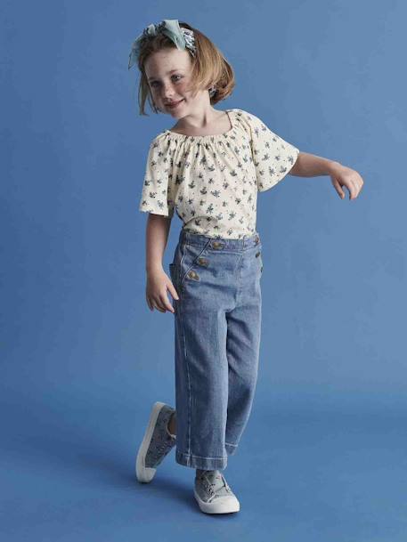 Mädchen Blusenshirt mit Recycling-Polyester - mehrfarbig+wollweiß - 4