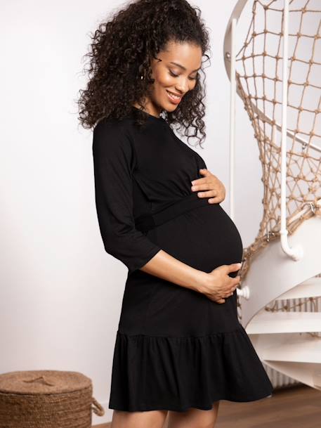 Minikleid für Schwangerschaft & Stillzeit JENNA ENVIE DE FRAISE - schwarz - 1
