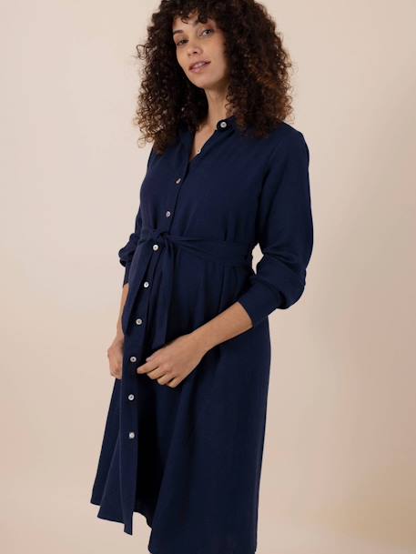 Kleid für Schwangerschaft & Stillzeit AINA ENVIE DE FRAISE - khaki+marine - 4