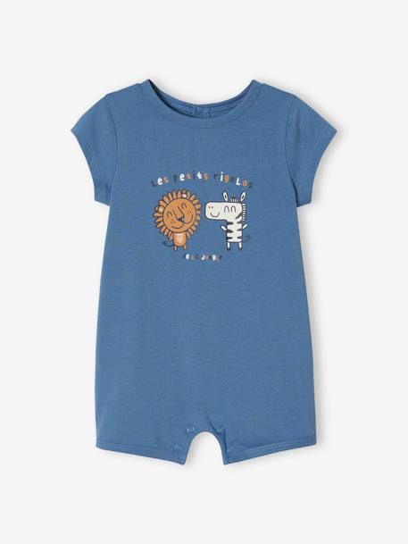 Baby Kurzoverall BASIC - blau+karamell - 1