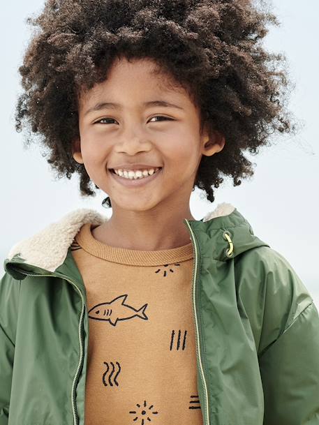 Jungen Sweatshirt mit Recycling-Polyester - karamell hai - 1