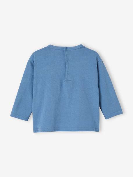 Baby Shirt aus Bio-Baumwolle mit Message, personalisierbar - blau+wollweiß - 4
