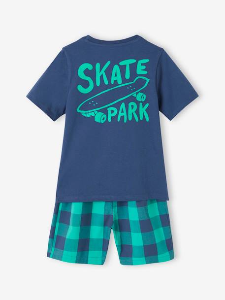 Jungen Sommer-Schlafanzug mit Skater-Print Oeko-Tex - aquamarine - 5