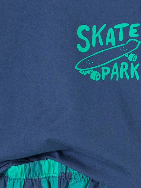 Jungen Sommer-Schlafanzug mit Skater-Print Oeko-Tex - aquamarine - 4