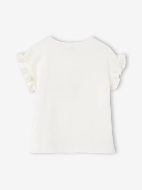 Mädchen T-Shirt mit Volantärmeln Oeko-Tex - wollweiß - 3