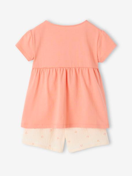 Kurzer Mädchen Schlafanzug aus Musselin Oeko-Tex - rosa - 4