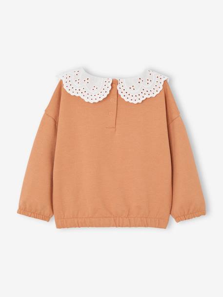 Baby Sweatshirt mit Recycling-Polyester - karamell+salbeigrün - 2