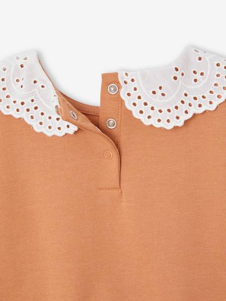 Baby Sweatshirt mit Recycling-Polyester - karamell+salbeigrün - 4