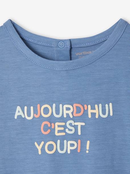 Jungen Baby T-Shirt mit Message-Print - blau+wollweiß - 2