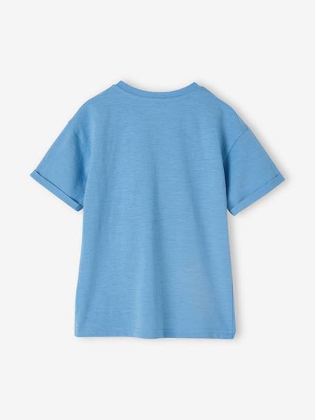 Jungen Henley-Shirt mit Recycling-Baumwolle BASIC, personalisierbar - azurblau+wollweiß - 3