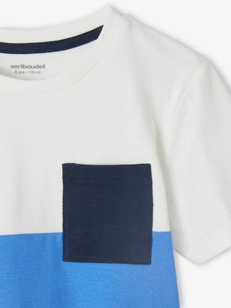 Jungen T-Shirt, Colorblock Oeko-Tex - azurblau+khaki+orange+schwarz - 3