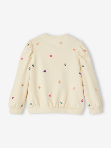 Mädchen Sweatshirt mit Blumenstickerei - wollweiß - 2