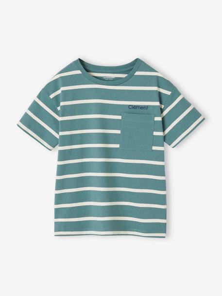 Jungen T-Shirt, personalisierbar - aqua+ocker - 2