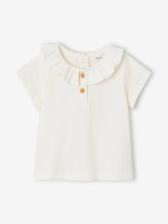 Babymode-Shirts & Rollkragenpullover-Mädchen Baby T-Shirt mit Zierkragen Oeko-Tex