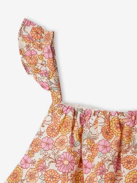 Mädchen Cropped-Bluse mit Volantträgern - rosa aprikose - 4