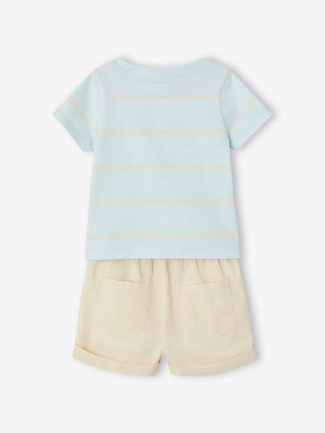 Baby-Set: T-Shirt & Shorts - himmelblau - 5