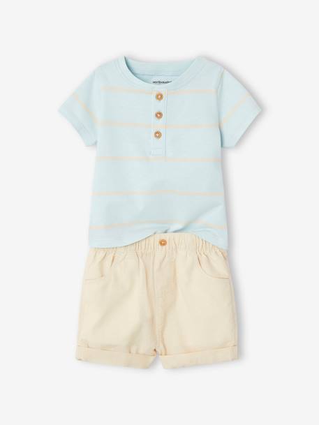 Baby-Set: T-Shirt & Shorts - himmelblau - 2