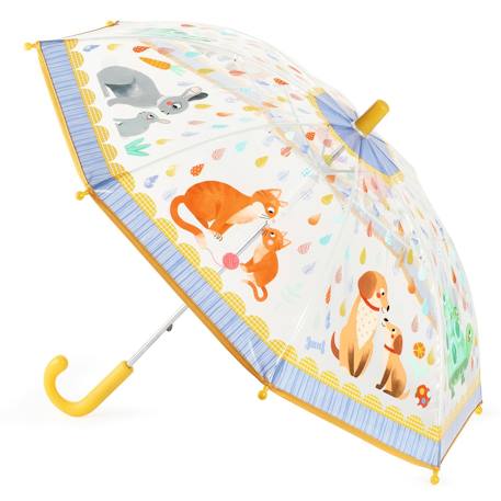 Kinder Regenschirm DJECO mit Tiermamas & Babys - gelb - 2