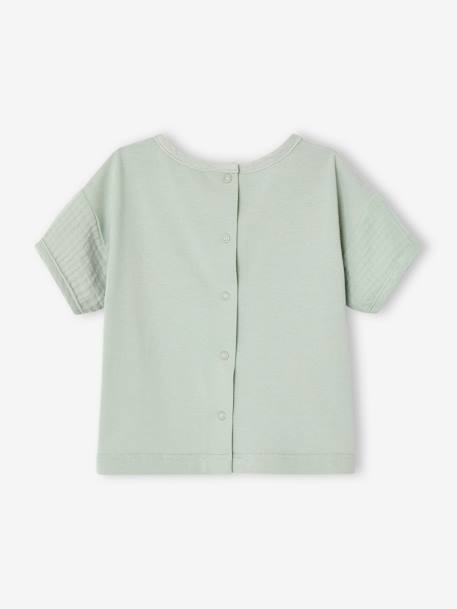 Baby T-Shirt mit Materialmix - aqua - 5