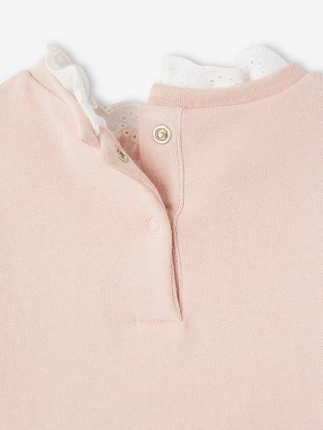 Mädchen Baby Sweatshirt mit Kragen - pudrig rosa - 4