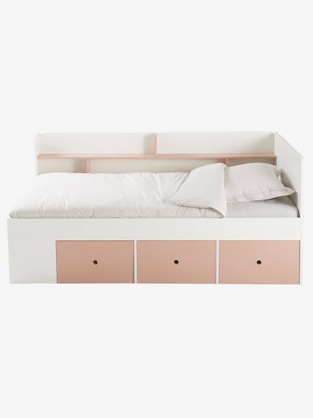 Kinderbett BASEO mit Schubladen - rosa nude+weiß - 5