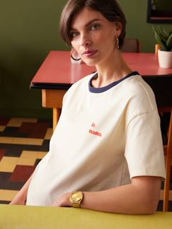 Umstandsmode-Umstandsshirts-Besticktes T-Shirt für Schwangerschaft & Stillzeit ENVIE DE FRAISE, Bio-Baumwolle