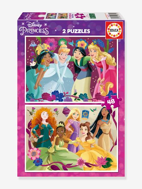 2er-Set Kinder Puzzles Disney Prinzessinnen EDUCA, je 48 Teile - mehrfarbig - 1