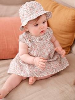 Babymode-Mädchen Baby-Set: Kleid & Sonnenhut