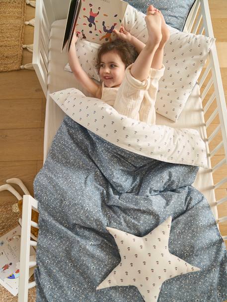 Baby Bettbezug ohne Kissenbezug INDIA Oeko-Tex - blau bedruckt - 3