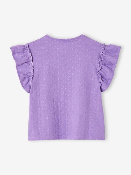 Mädchen T-Shirt mit Volantärmeln Oeko-Tex - violett - 3
