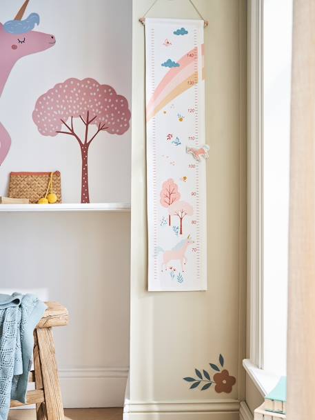Kinderzimmer Einhorn-Messlatte aus Stoff - rosa bedruckt - 2