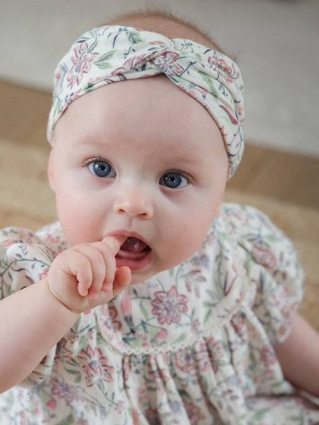 Baby-Set: Musselinkleid & Haarband, Muttertags-Capsule - vanille - 2