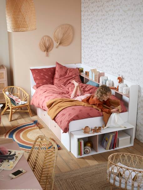 Kinderbett BASEO mit Schubladen - rosa nude+weiß - 6