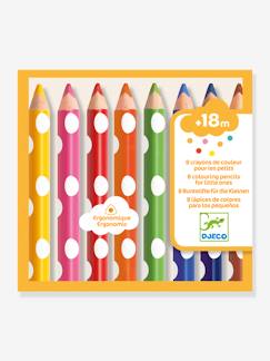 Spielzeug-Kreativität-Tafeln, Malen & Zeichnen-8er-Set Baby Buntstifte DJECO