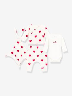 Baby-Set: Herz-Outfit für Neugeborene & Stoffhase PETIT BATEAU -  - [numero-image]