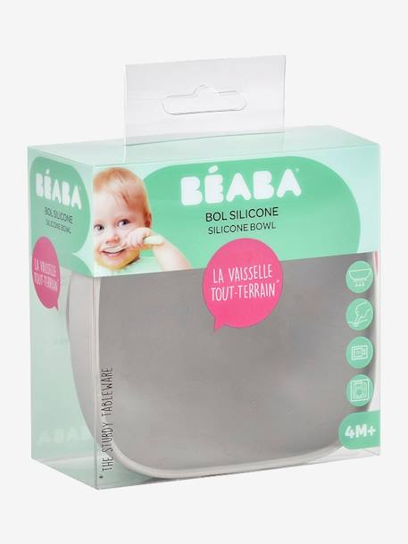 Baby Esslern-Schale mit Saugnapf BEABA - grau+grün - 3